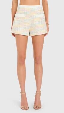 NEW AMANDA UPRICHARD braswell tweed shorts in angelic